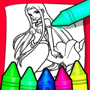 Anime Blue Mermaid Coloring icon