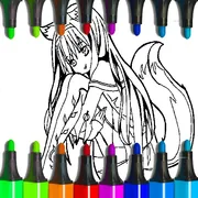 Anime Fox Girl Cute Coloring Pages icon