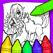 Anime Wolf Girl Coloring Pages icon