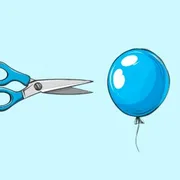 Balloons and scissors icon
