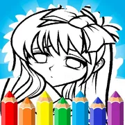 Cute Anime Face Girls Coloring Pages icon