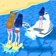 Girl Surfer 3D icon
