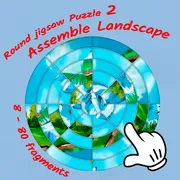Round jigsaw Puzzle 2 - Assemble Landscape icon