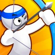 Stickman Archer Shooting Arrows at Reds icon