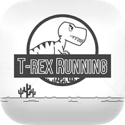 T-Rex Running Black and White icon