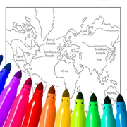 World Map Coloring For Kids icon